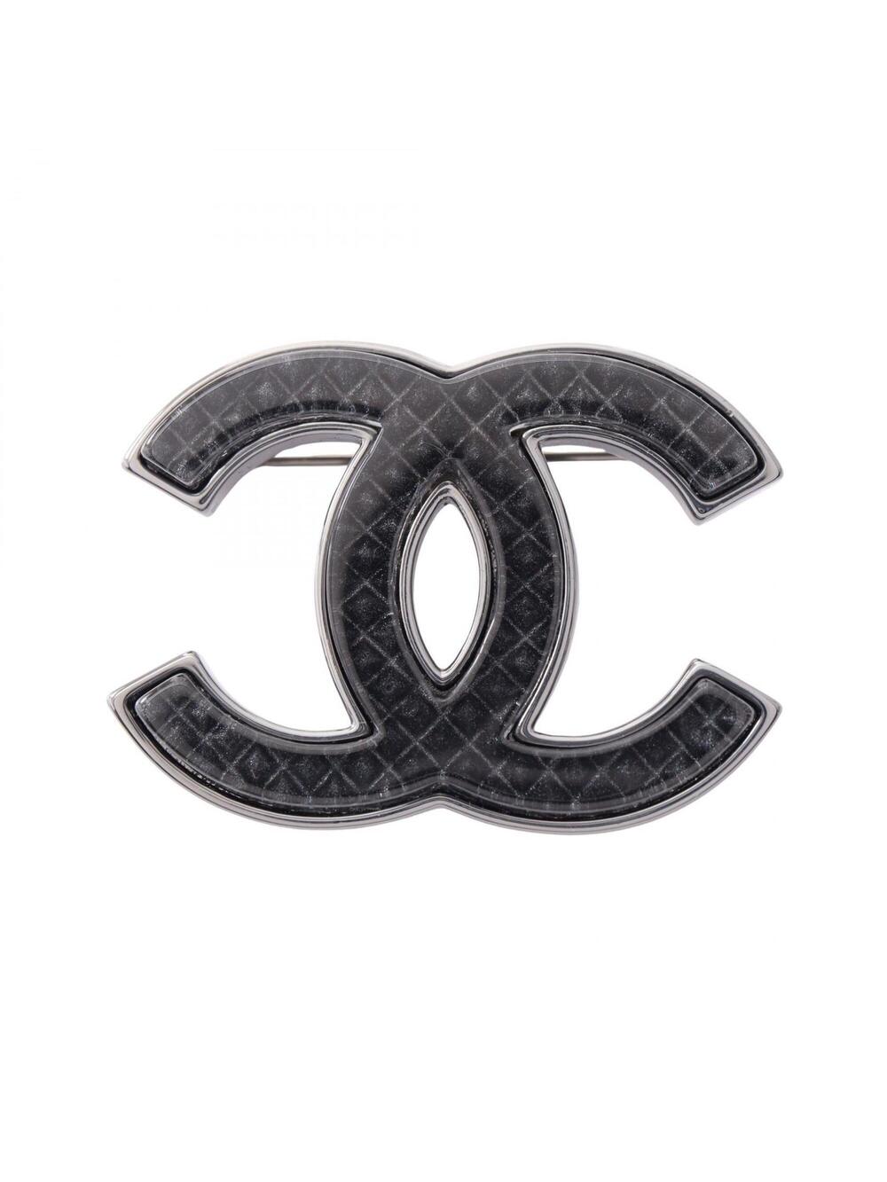 Chanel Cc Logo Brooch Silver-Tone Metal #371492C15B